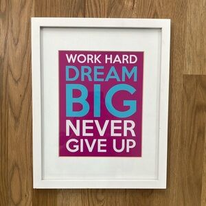 Inspirational Motivational Purple White Hang Up Wall Decor Picture